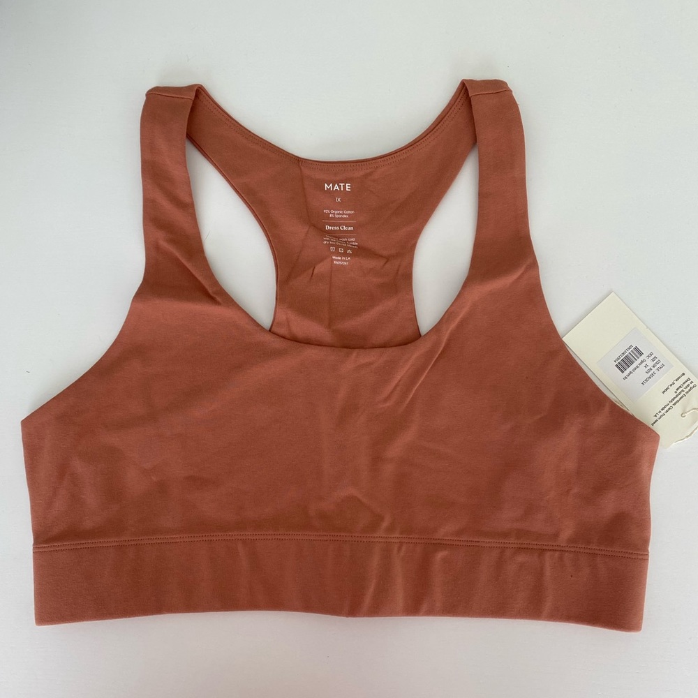 NWT Mate the Label Size 1X Rose Organic Stretch Sports Bra SOLD OUT SIZE